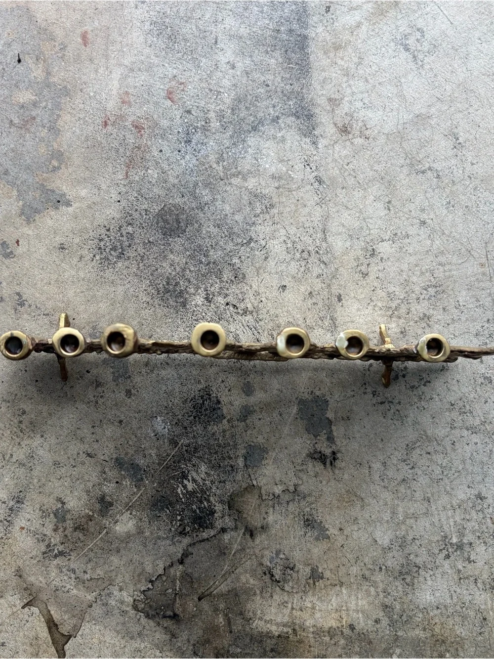 Vintage MCM Brass Brutalist Judaica Hanukkah Menorah - Miriam's Dancing Figures